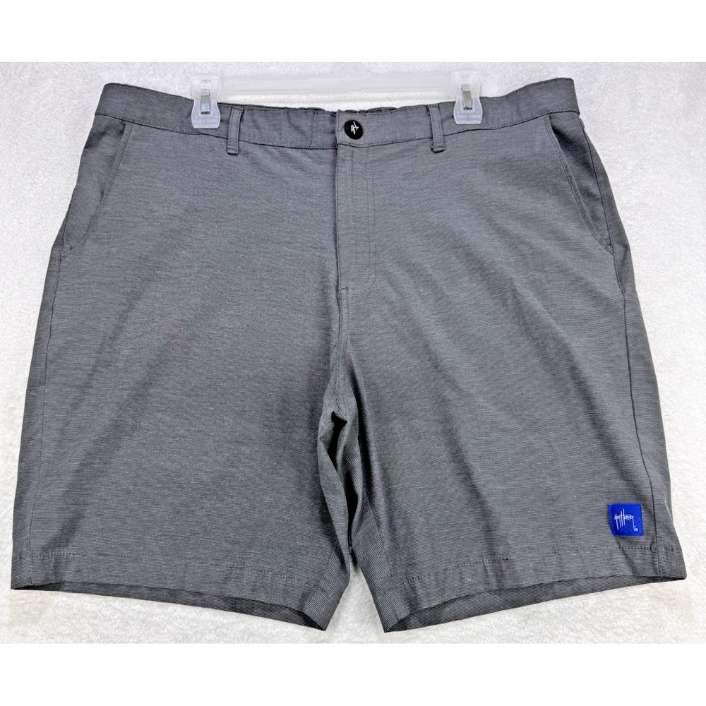 Guy Harvey 9" Hybrid Walk Shorts Men 38 Gray GHV56054‎